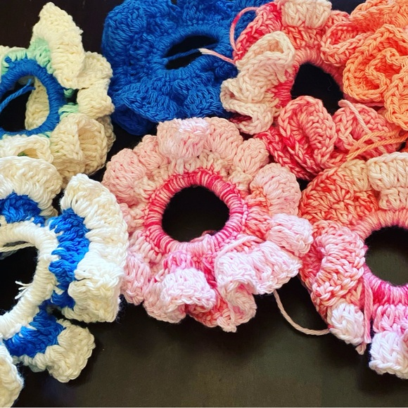 Cotton Crochet Scrunchies - Picture 1 of 1